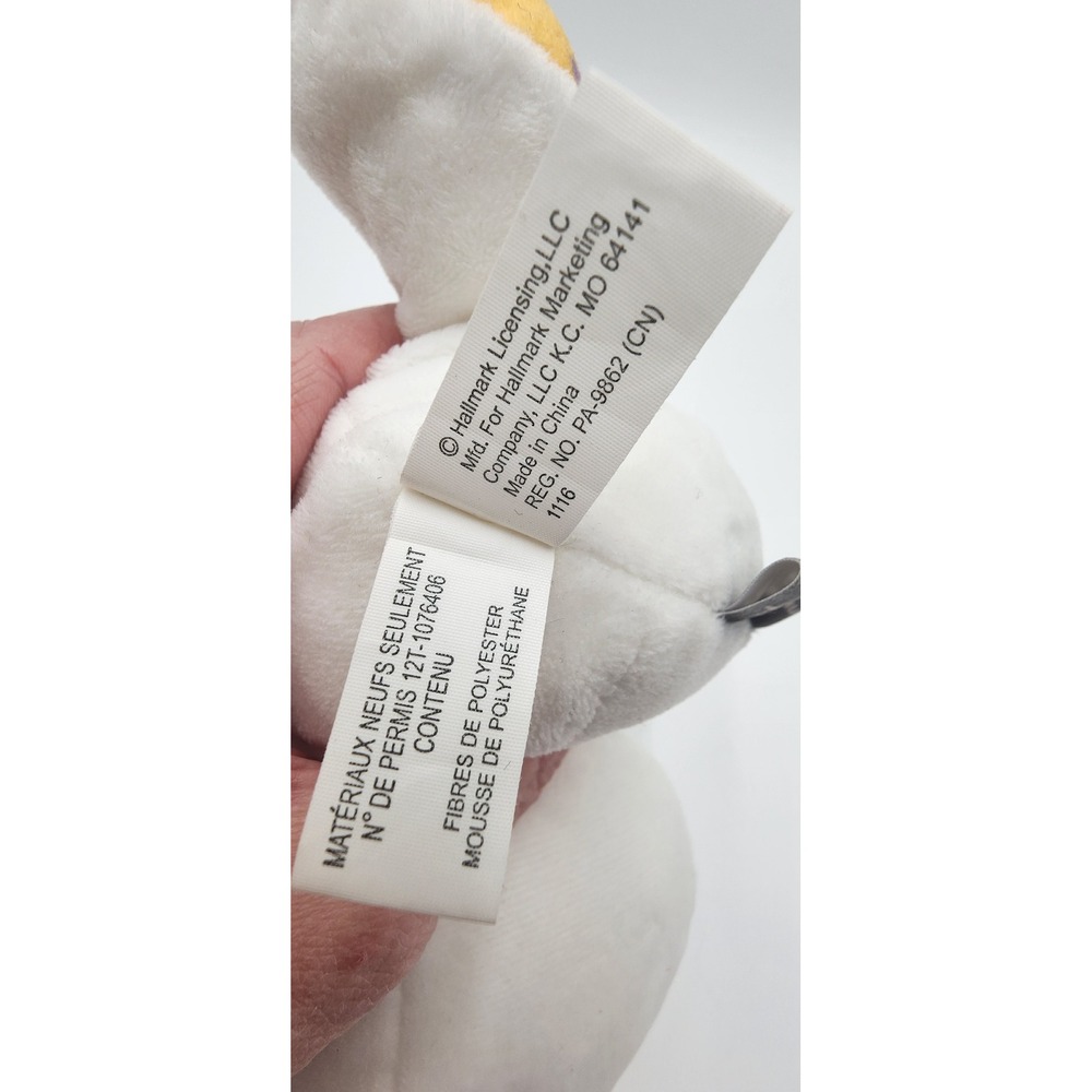 Hallmark Easter Bunny Plush Kids Small White New Green Bow Tie Egg Feet 1116 - Picture 5 of 7